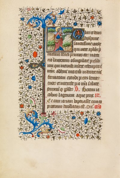 Saint Jacques en pèlerin avec une bourse et un bâton - Bedford Master