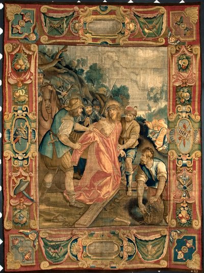 Le Christ est dépouillé de ses vêtements. Tapisserie réalisée dans les manufactures de Bruxelles. 16ème siècle Gênes, Musei di Strada Nuova - Belgian School