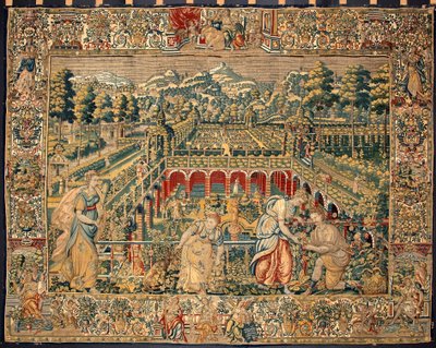 Scène de récolte de fruits. Tapisserie des manufactures de Bruxelles. 16ème siècle Gênes, Musei di Strada Nuova - Belgian School