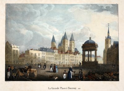 La Grande Place à Tournai, 1816, vers 1895 - Belgian School