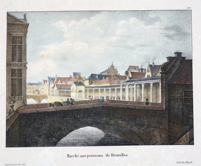 Marché aux poissons de Bruxelles, vers 1895 - Belgian School
