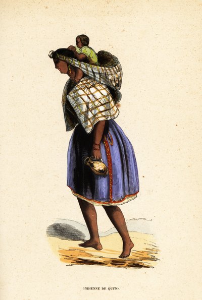 Femme amérindienne de Quito, Équateur - Belgian School