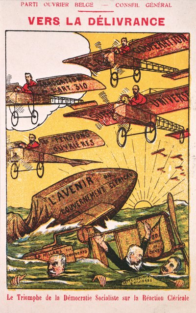 Affiche publicitaire pour le Parti Ouvrier Belge avant 1914 - Belgian School