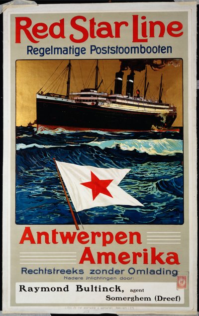 Red Star Line, Anvers Amérique, c.1899 - Belgian School