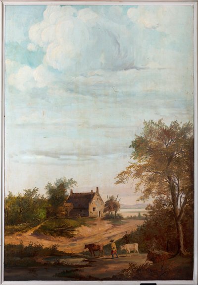Deuxième salle arrière, salle de réunion, fresques avec scènes rurales de style classique, probablement vers 1810, scène 7 - Belgian School