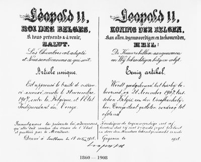 Signature du roi Léopold II (1835-1909) approuvant l