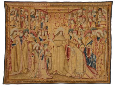 Tapisserie, Jonathan Maccabée recevant une robe pourpre, réalisée à Bruxelles, Belgique, vers 1490-1500 - Belgian School