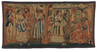 Tapisserie, Deux scènes de la vie de Saint Laurent, possiblement réalisée à Tournai, Belgique, ou dans le Bas-Rhin, France ou Allemagne - Belgian School