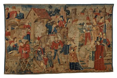 Tapisserie représentant des vendangeurs, de Tournai, c.1460-70 - Belgian School