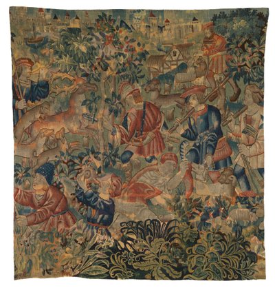 Tapisserie représentant des scènes de chasse, peut-être de Tournai, c.1500 - Belgian School