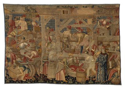 Tapisserie représentant les Vignerons, de Tournai, vers 1460-70 - Belgian School