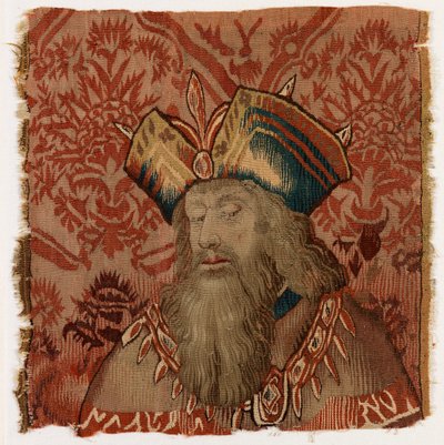 Panneau de tapisserie représentant la tête d