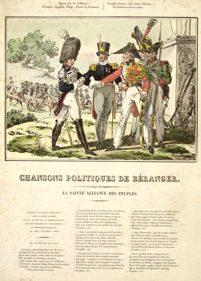 La Sainte Alliance des Nations, de Chansons Politiques de Béranger, 1815-1818 - Belgian School