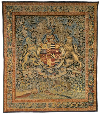 Tapisserie verdure avec les Armoiries de Robert Dudley, Comte de Leicester (une paire avec 47.1), fabriquée en Flandre, Belgique, vers 1570-1585 - Belgian School