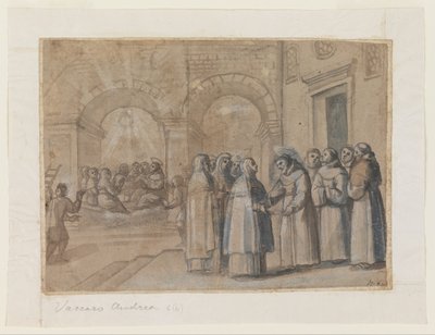 Rencontre de Saint François et Sainte Claire - Belisario Corenzio