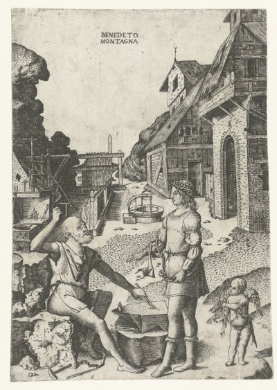 Apollon avec Cupidon chez Vulcain - Benedetto Montagna