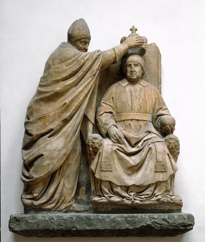Le cardinal Latino di Carlo Orsini (1410-1477) couronne Ferdinand II d