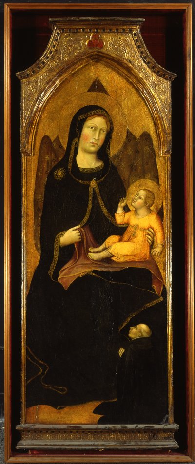 Madone et Enfant avec donateur, panneau du maître-autel de SS. Domenico e Giacomo, Bevagna, 1416 - Benedetto di Bindo