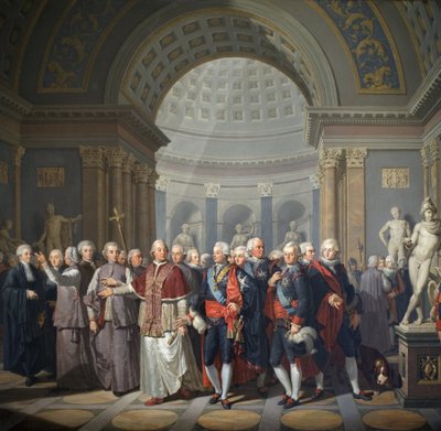 Gustave III de Suède (1746-1792) avec le Pape Pie VI - Benigne Gagneraux