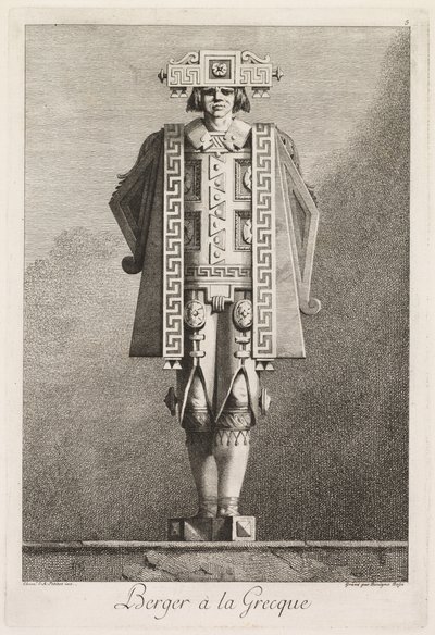 Mascarade à la Grecque: Berger à la Grecque, Planche 5, 1771 - Benigno Bossi