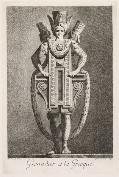 Mascarade à la Grecque: Grenadier à la Grecque, Planche 3, 1771 - Benigno Bossi