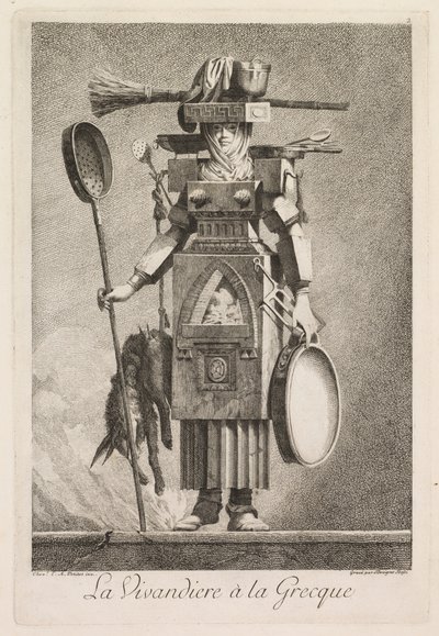 Mascarade à la Grecque : La Vivandière à la Grecque, Planche 2, 1771 - Benigno Bossi