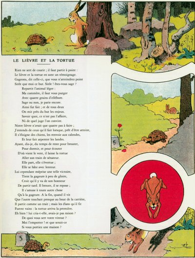 Le Lièvre et la Tortue, illustration des 