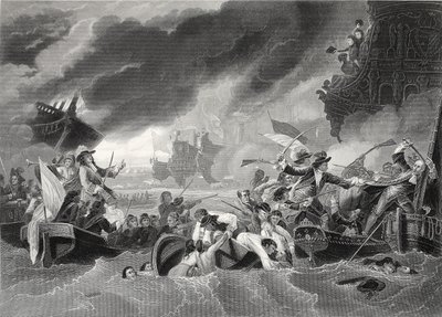Bataille de La Hogue, gravée par W. French - Benjamin (after) West