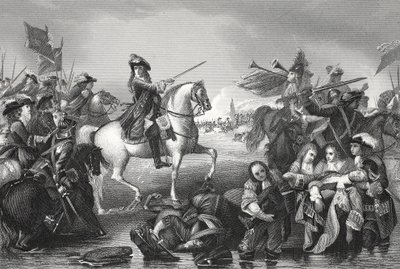 Bataille de la Boyne, gravée par W. French - Benjamin (after) West