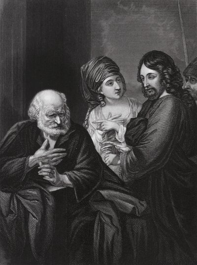 Pierre reniant le Christ (gravure) - Benjamin (after) West
