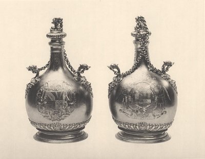 Paire de flacons de pèlerin de Guillaume III, vers 1690 (argent doré) - Benjamin Bradford