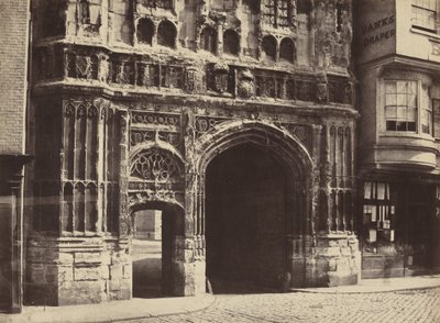 Portail de Christchurch, Canterbury, 1854, imprimé en 1857 (photo) - Benjamin Brecknell Turner