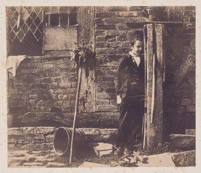 Walter Chamberlain se cachant derrière la pompe de Bredicot, milieu des années 1850 - Benjamin Brecknell Turner