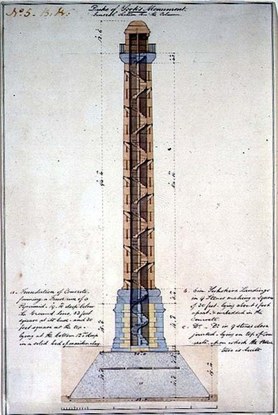 Coupe transversale du monument du duc d