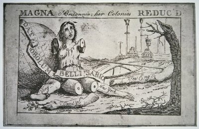 Magna Britannia : ses colonies réduites (lithographie) - Benjamin Franklin