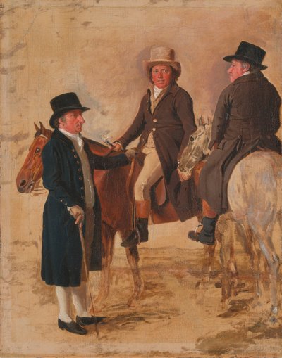 John Hilton, Juge de la Course à Newmarket; John Fuller, Greffier de la Course; et John Stevens, Entraîneur - Benjamin Marshall