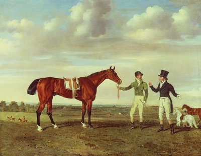 Zinganee tenu par Sam Chifney Junior avec le propriétaire M. William Chifney, à Newmarket, vers 1829 - Benjamin Marshall