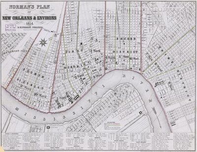 Plan de Norman de la Nouvelle-Orléans et environs - Benjamin Moore Norman