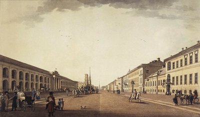 Vue de la perspective Nevski près du Gostiny Dvor à Saint-Pétersbourg, 1799 - Benjamin Paterssen