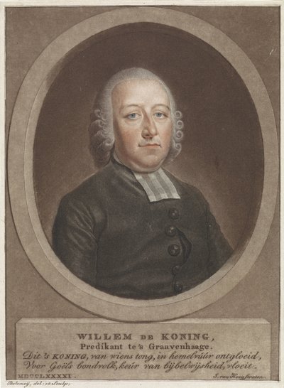 Portrait du pasteur Willem de Koning - Benjamin Samuel Bolomey