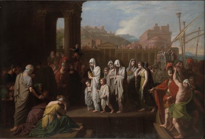 Agrippine débarquant à Brundisium avec les cendres de Germanicus - Benjamin West
