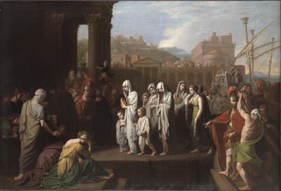 Agrippine débarquant à Brundisium avec les cendres de Germanicus, 1768 - Benjamin West