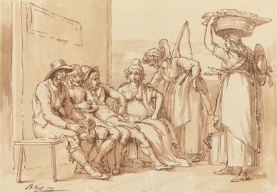 Personnages dans les rues de Londres - Benjamin West
