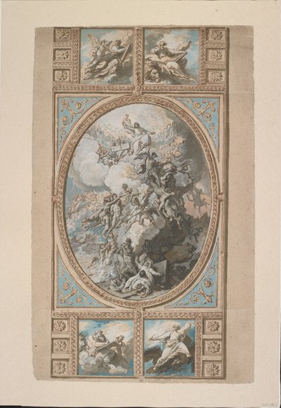 Conception pour la décoration du plafond de la chapelle royale, château de Windsor (recto), vers 1779 - Benjamin West