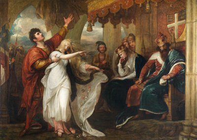 Hamlet - Acte IV, Scène V (Ophélie devant le roi et la reine) - Benjamin West