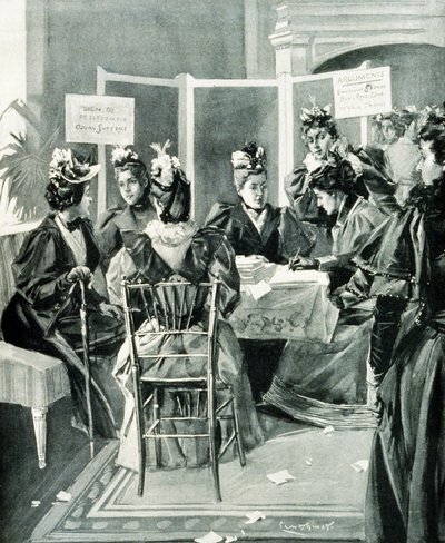 "Signez la pétition pour le suffrage égal" pub. 1894 (lithographie) - Benjamin West Clinedinst