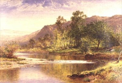 La rivière se jetant dans Derwentwater - Benjamin Williams Leader