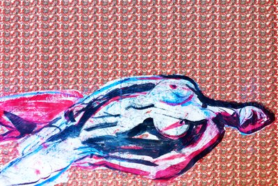 Surportrait japonais 2, 2020 (acrylique sur papier japonais sérigraphié) - Benoit Erwann Boucherot