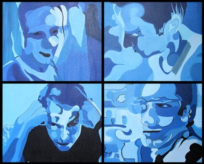 Mission to Mars, 2003 (huile sur 4 toiles juxtaposées) - Benoit Erwann Boucherot
