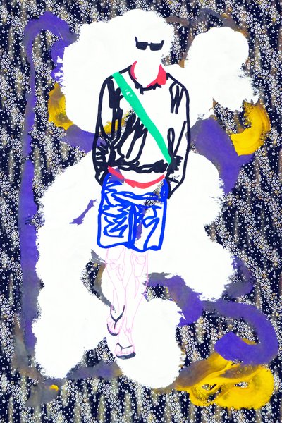 Passager 16, 2020 (acrylique sur papier japonais sérigraphié) - Benoit Erwann Boucherot